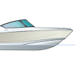 Correct: If the boat is almost parallel on the water, nothing needs to be changed.  This means that the sports boat stays on course and is also economical when travelling.