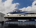 “Seawolf X” ruht noch auf einem Ponton.