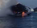 The 47-metre motor yacht tipped to one side later on in the rescue operation
