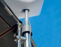 Angepasste Halterung: Mit dem Pipe Adapter von Starlink passt die Satelliten-Antenne in eine handelsübliche Angelruten-Halterung