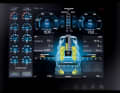 Modern control station: The Adler Suprema captain selects between four driving modes of the hybrid drive called HMS via the bridge system developed in cooperation with Böning. Here, the 49-tonne semi-glider consumes just twelve litres of diesel per hour at 760 rpm from the Caterpillar engines thanks to the support of the electric motors, at a speed of 7.8 knots