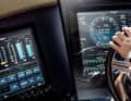 High-tech control centre: the entire yacht can be controlled from the helm station dominated by three Böning monitors