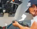 In place: The perfect spot for the transducer is quickly found and marked with the drill