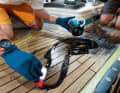 ... one pack for about twelve metres of joint. The paste is worked in quickly with a trowel. The deck can be grouted wet on wet, but it is also possible to proceed in sections