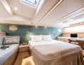 The spacious owner's area is located in the stern