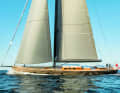 "Perseverance": just delivered and already on the MYS. Baltic moors the 39.60 metre long slip with Dykstra lines in front of the YCM.