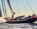 Fast: The 103-tonner is easy to sail with a crew of five.  A large steering wheel ensures reactivity