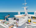 "Charley" transports dinghies on deck and its own 12-metre carbon fibre catamaran at the stern as a tender for the tender. | .