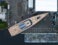 The tender will be parked in the bay on the foredeck