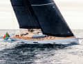 Trunk in the wind: The carbon construction has a displacement of 65.9 tonnes including the three-metre bowsprit and starts up quickly even in a light breeze.