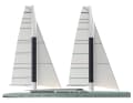 Allein die aerodynamisch geformten Masten stünden mit einer Gesamtfläche von etwa 400 Quadratmetern im Wind. Rondal würde insgesamt 480 Quadratmeter große Solarpaneele in die Carbonprofile laminieren