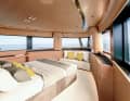 The highlight is the owner's cabin with a panoramic view in the foredeck.