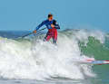 ERROR 2 WHEN PADDLING IN Worse is carelessly waiting for a wave too far inside the breaking zone. Even if the tip of the board is pointing towards the beach, the wave will literally roll over you (photos right). This can also be dangerous in big waves.