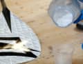 The remaining resin is thickened with cotton flakes from the modelling accessories to a honey-like consistency.