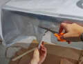 A good pair of scissors (better than these craft scissors) won't do any harm when it comes to clean cutting.