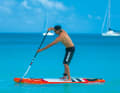 Firstly, make sure that your feet are centred on the board, on both sides of the handle. Your feet should be parallel or very slightly offset so that you can use your hips optimally