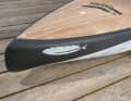 The board thickness remains roughly the same from bow to stern. This provides more safety volume.