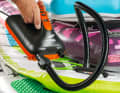 If you prefer to use your strength while paddling instead of pumping up your iSUP, you should look for an electric pump!
