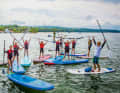 Professional tips for the equipment and for the first paddle units guarantee a good SUP start for children.