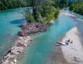 A river bed changes with every flood, and we were lucky enough to find this idyllic gravel bank.