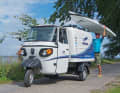 We head home on three wheels.