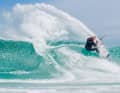 Ralf surfs on the kiteboard today