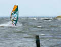 There are small Baltic waves on the west side of the lagoon.