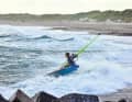 ...and lift the sail over smaller white water waves. Under no circumstances should the wave break on the outhaul, as there is a risk of material and body breakage.