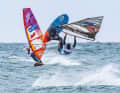 Competitors on the water, friends on land: Yentel (left) and Lennart (right)