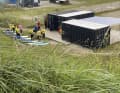 The surf school and the Surf Cafe are located directly behind the dune next to the motorhome pitch.