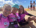 With friend and role model Maaike Huvermann (right).
