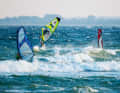 The best place for moderate wave action is in front of the Sonderkobbel campsite