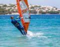 A good trick for cruising on boards without a daggerboard is to deliberately push the windward edge a little deeper into the water. To do this, simply place your front foot slightly away from the centre line towards the windward edge