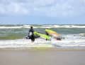 Access is via a gently sloping sandy beach