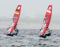 Auch die Damen kamen am Dienstag aufs Wasser, Theresa Steinlein (l.) liegt derzeit auf Platz 11.