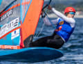 In the lead after two days on the water are Sharon Kantor from Israel...