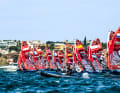 While the ladies continued to go out on the water together, the men were divided into gold and silver fleets