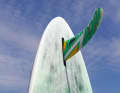 Medium-length and slightly curved fins, almost always as single fins (one fin), in small volume sizes rarely also with thruster option (three fin boxes).