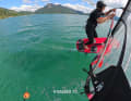 Here is the view from the outhaul to the buoy.