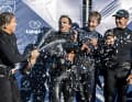 Champagne shower for the finalists