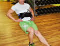 ...and do one-legged squats. This exercise is very wobbly and improves your balance as well as your leg strength.