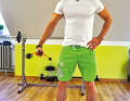 Hold your arm next to your body and swing the flexibar.