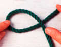 Place a small bay in the end of a line and twist it 180° to form an eye.