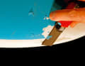 3. remove the design: Most designs are only glued on, here too the new layers would not adhere later.