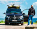 When transporting boards side by side, it is best to secure each board stack with its own straps on each side.