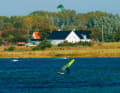 There is also a sheltered area with shallow water at the dam. A surf school and Drejby Strandcamping are also located here