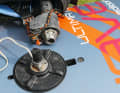 If the mast foot breaks directly at the spigot or the safety rope tears (see picture), the board and sail are separated. You can then make a makeshift repair to the connection with a rope you have with you
