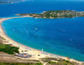 Favourite spot for many windsurfers: Mistral spot Porto Pollo in the north of Sardinia.