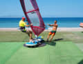 The jibing simulator was also used to practise the perfect speed position on land.