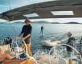 Windless days in the middle of the desolate Kornati islands: Monotony can stimulate creativity, so we were on the board every day.
